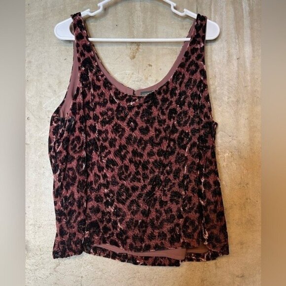 J.crew always women’s Velvet Leopard Print Tank Top Pink Black Keyhole size 14 - Picture 2 of 5